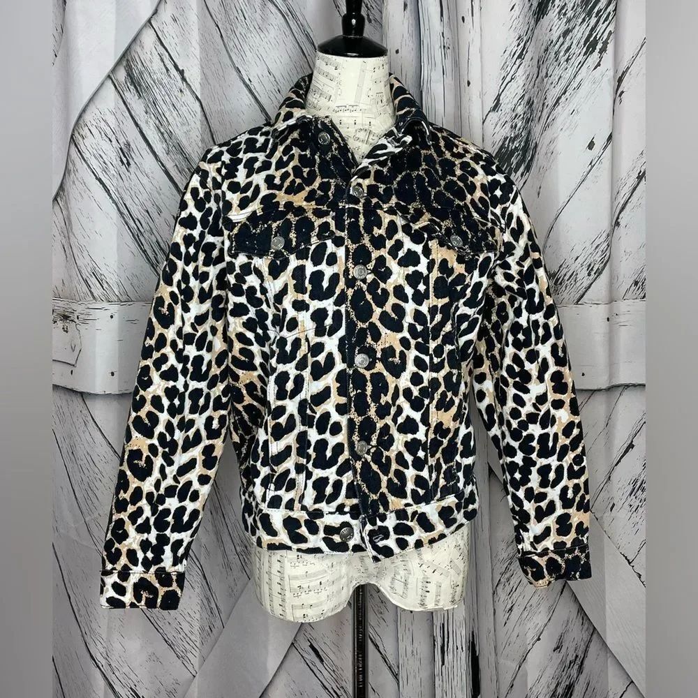 ASOS Leopard Denim Jacket XS